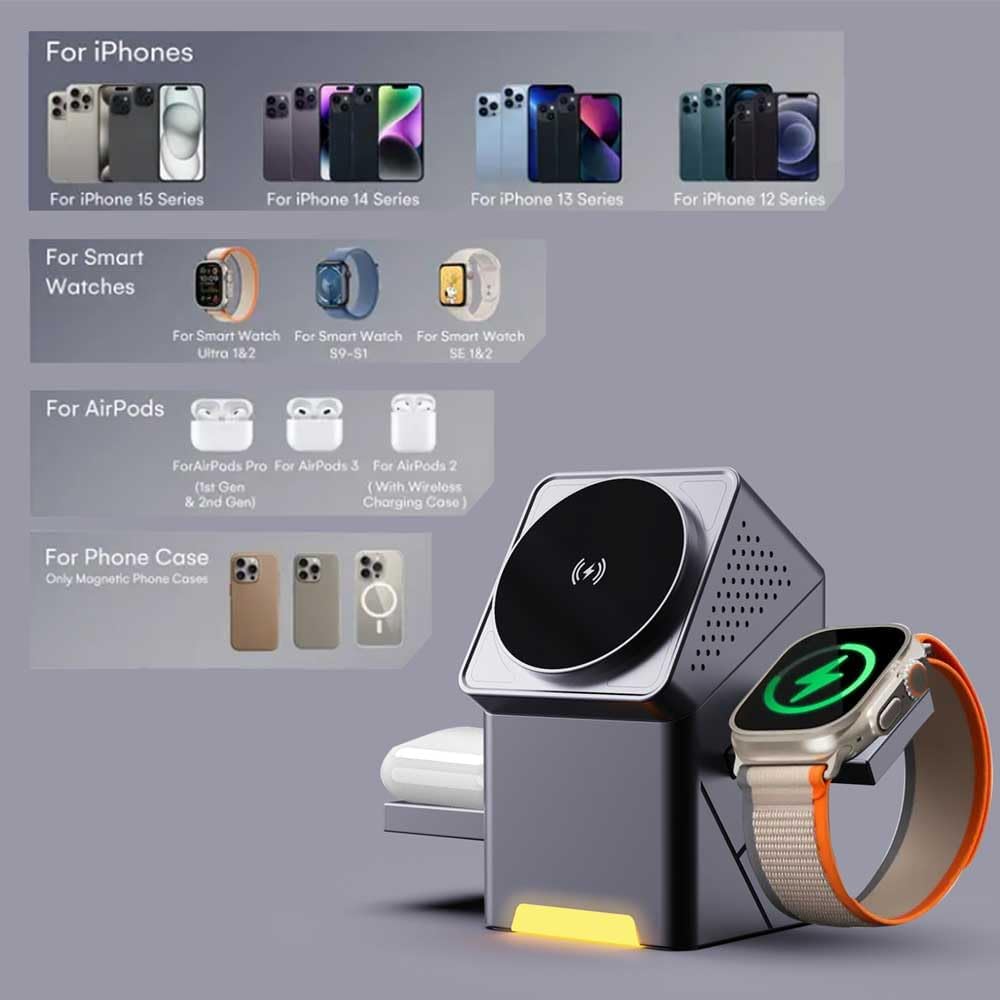 New Generation 3-in-1 Magnetic Pop-up Design Wireless Charger